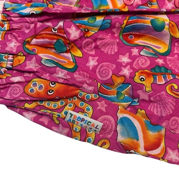 Vintage Tropical Art by Motti Naeh Baby Dress 12M‎ Pink Tropical Fish Print - Picture 5 of 7